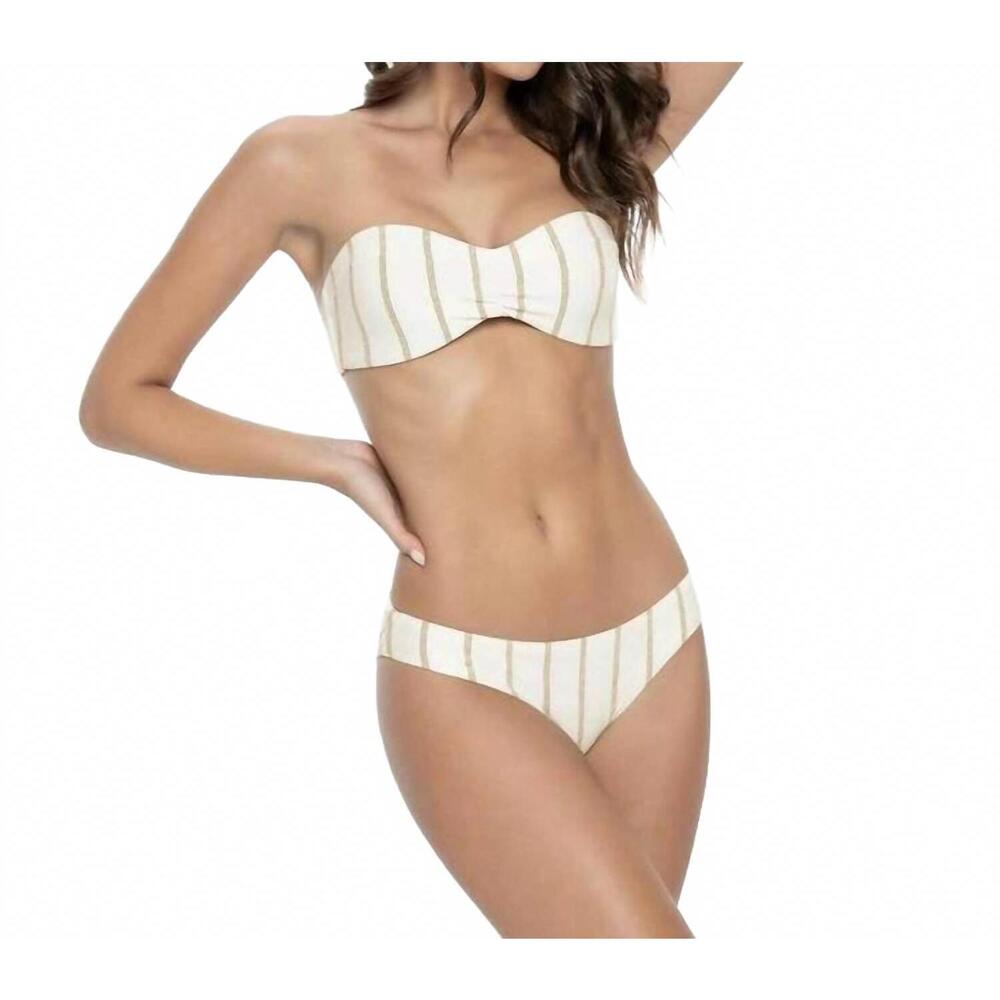 NEW PILY Q brigitte bikini bottom in golden stripe